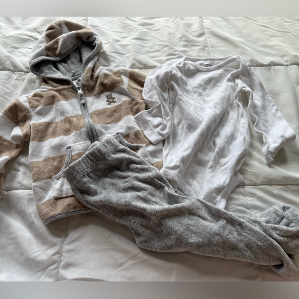 Carters Baby Boy Velour Matching set